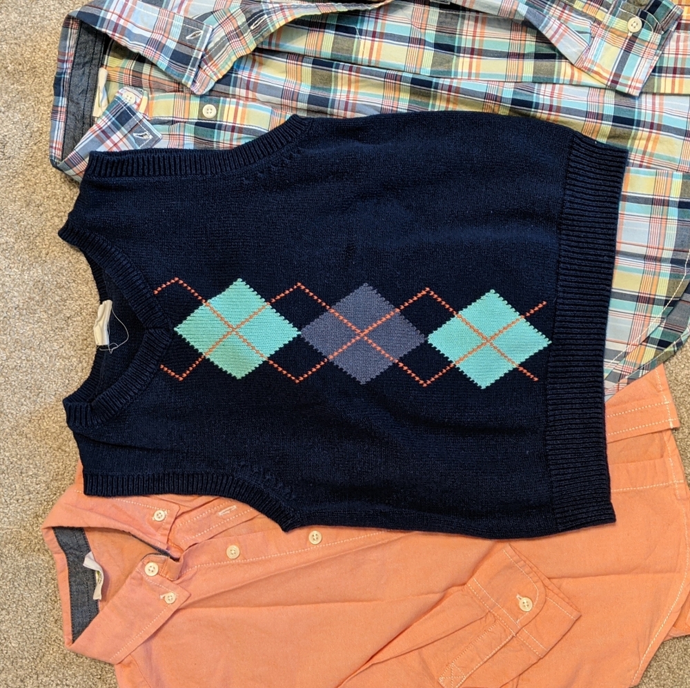 Boys S(5-6) Long sleeve dress shirts w/ sweater